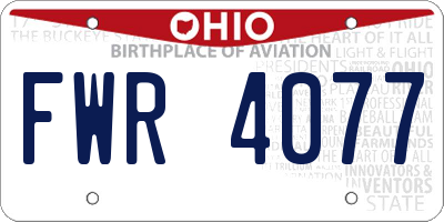 OH license plate FWR4077