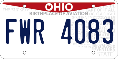 OH license plate FWR4083