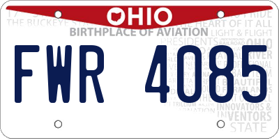 OH license plate FWR4085