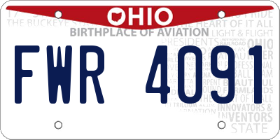 OH license plate FWR4091