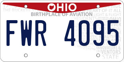 OH license plate FWR4095