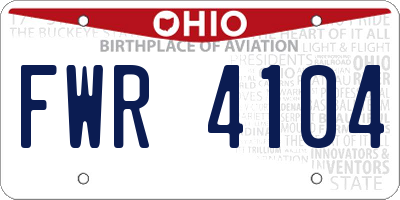 OH license plate FWR4104