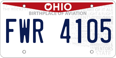 OH license plate FWR4105