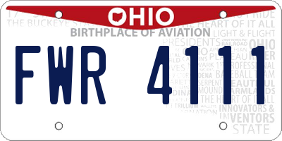 OH license plate FWR4111