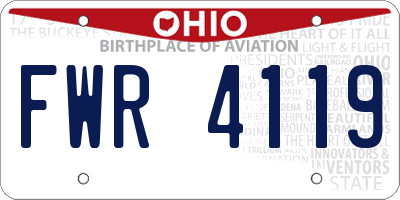 OH license plate FWR4119