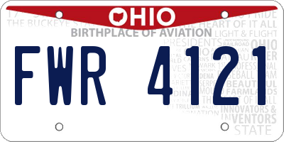 OH license plate FWR4121