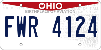 OH license plate FWR4124