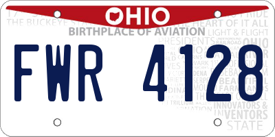 OH license plate FWR4128
