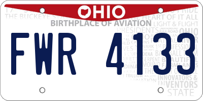 OH license plate FWR4133