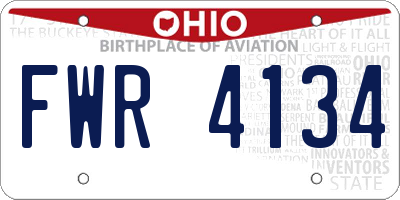 OH license plate FWR4134