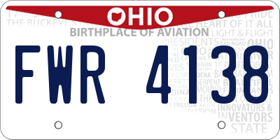 OH license plate FWR4138