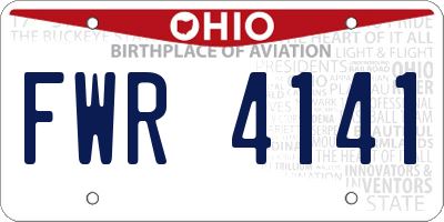 OH license plate FWR4141