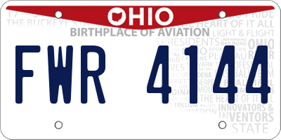 OH license plate FWR4144