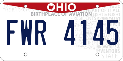OH license plate FWR4145