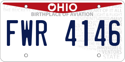 OH license plate FWR4146