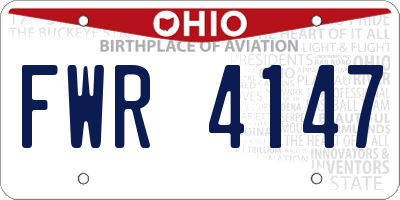 OH license plate FWR4147
