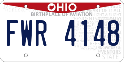 OH license plate FWR4148