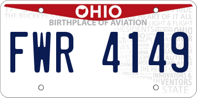 OH license plate FWR4149