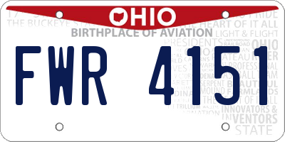 OH license plate FWR4151