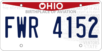 OH license plate FWR4152