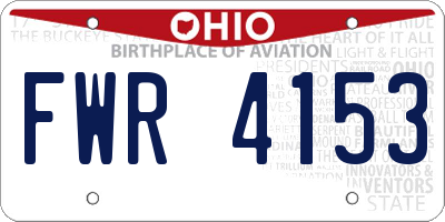 OH license plate FWR4153