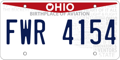 OH license plate FWR4154