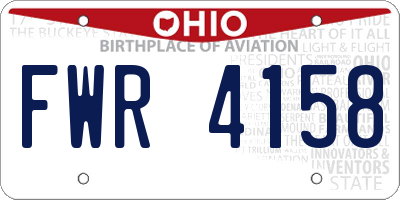 OH license plate FWR4158