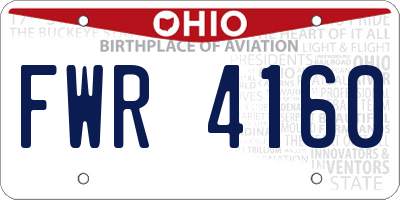 OH license plate FWR4160