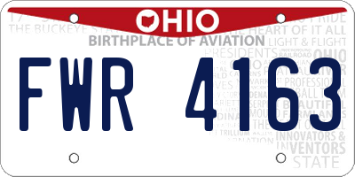 OH license plate FWR4163