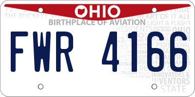 OH license plate FWR4166