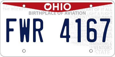 OH license plate FWR4167