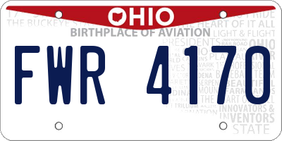 OH license plate FWR4170