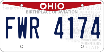 OH license plate FWR4174