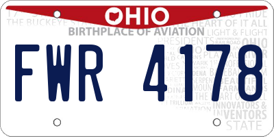 OH license plate FWR4178