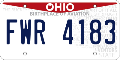 OH license plate FWR4183