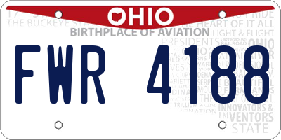 OH license plate FWR4188