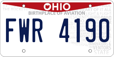 OH license plate FWR4190