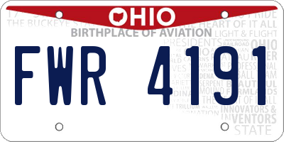 OH license plate FWR4191