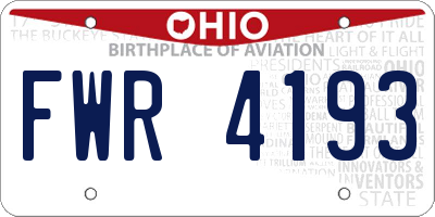 OH license plate FWR4193