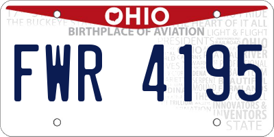 OH license plate FWR4195