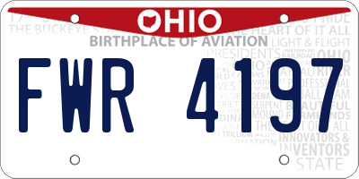 OH license plate FWR4197