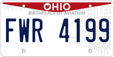 OH license plate FWR4199
