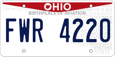 OH license plate FWR4220