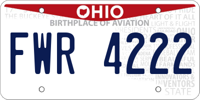 OH license plate FWR4222