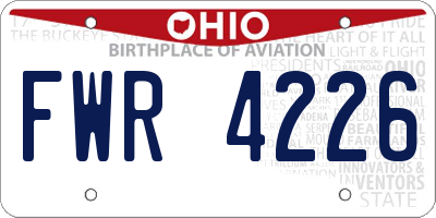 OH license plate FWR4226