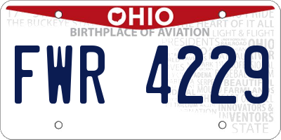 OH license plate FWR4229