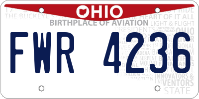 OH license plate FWR4236