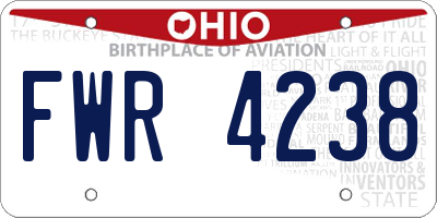 OH license plate FWR4238