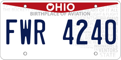 OH license plate FWR4240