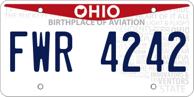 OH license plate FWR4242